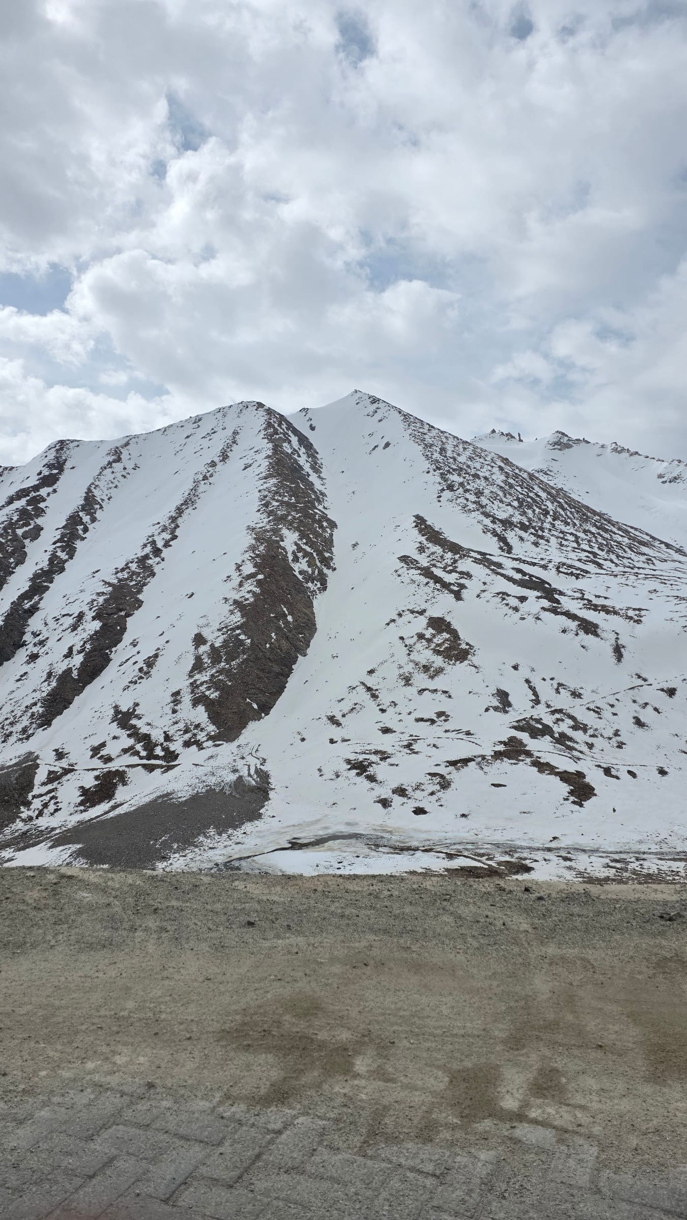 Snow-covered peaks near the top of Khardung La