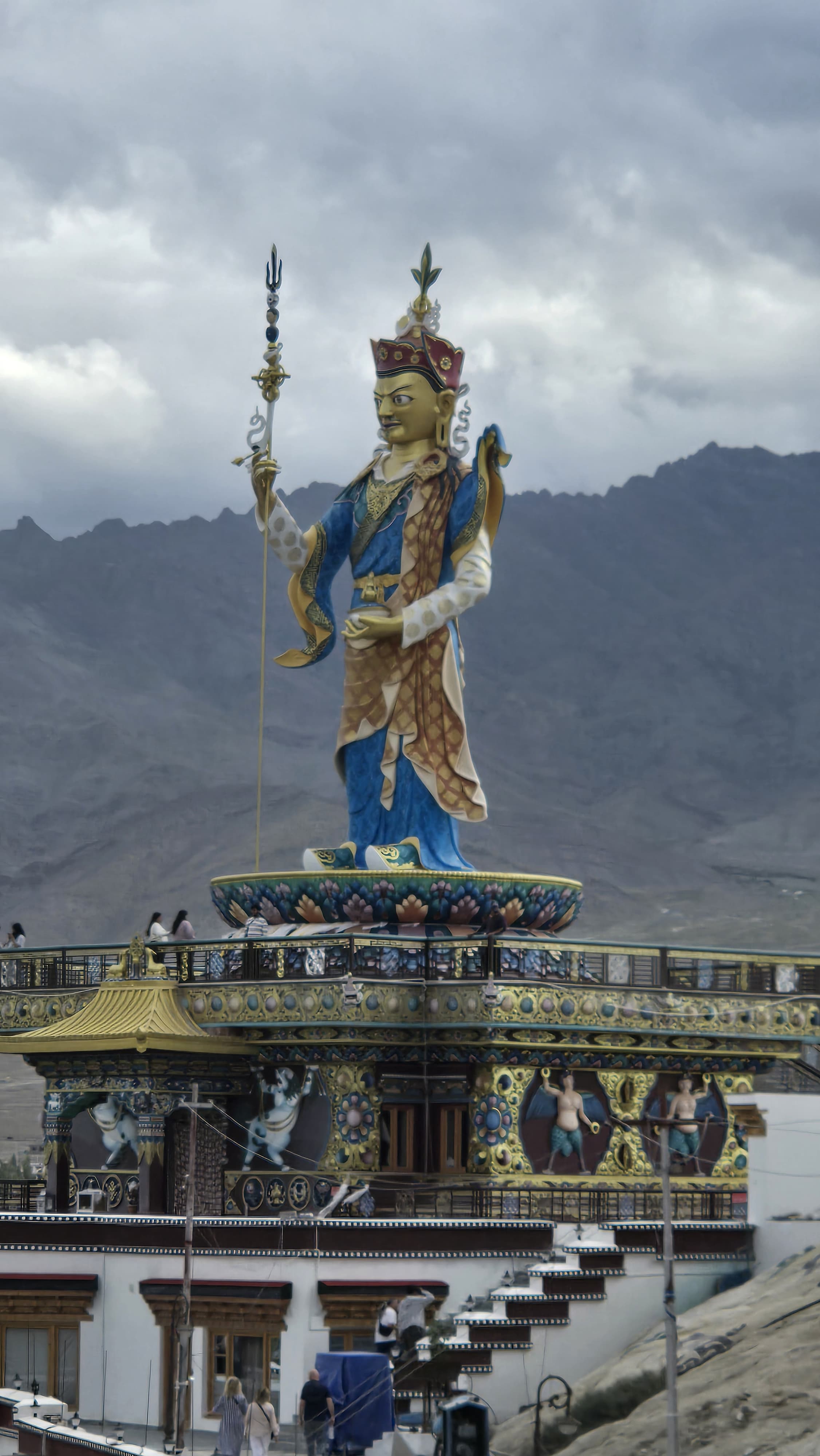 The giant Maitreya Buddha at Diskit Monastery overlooking Nubra Valley