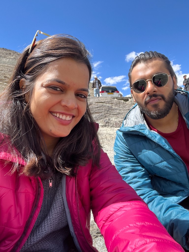 Reeya and Amber at a mountain destination