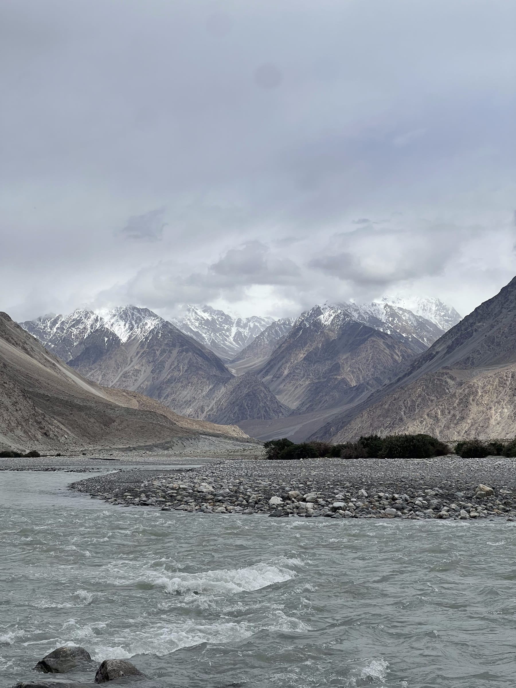 The Shyok river valley in Nubra