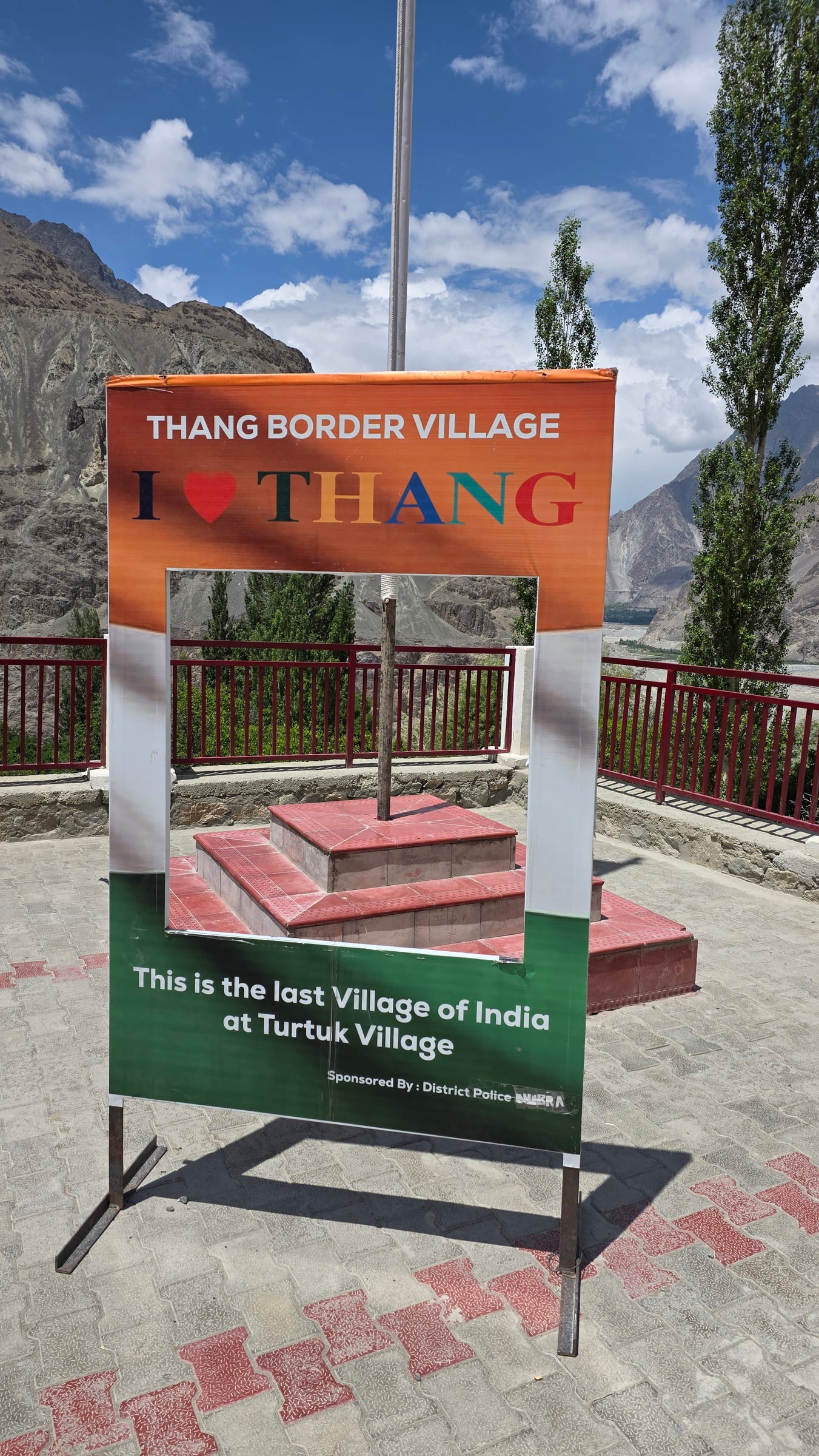 The Thang border village sign near India's northernmost accessible village