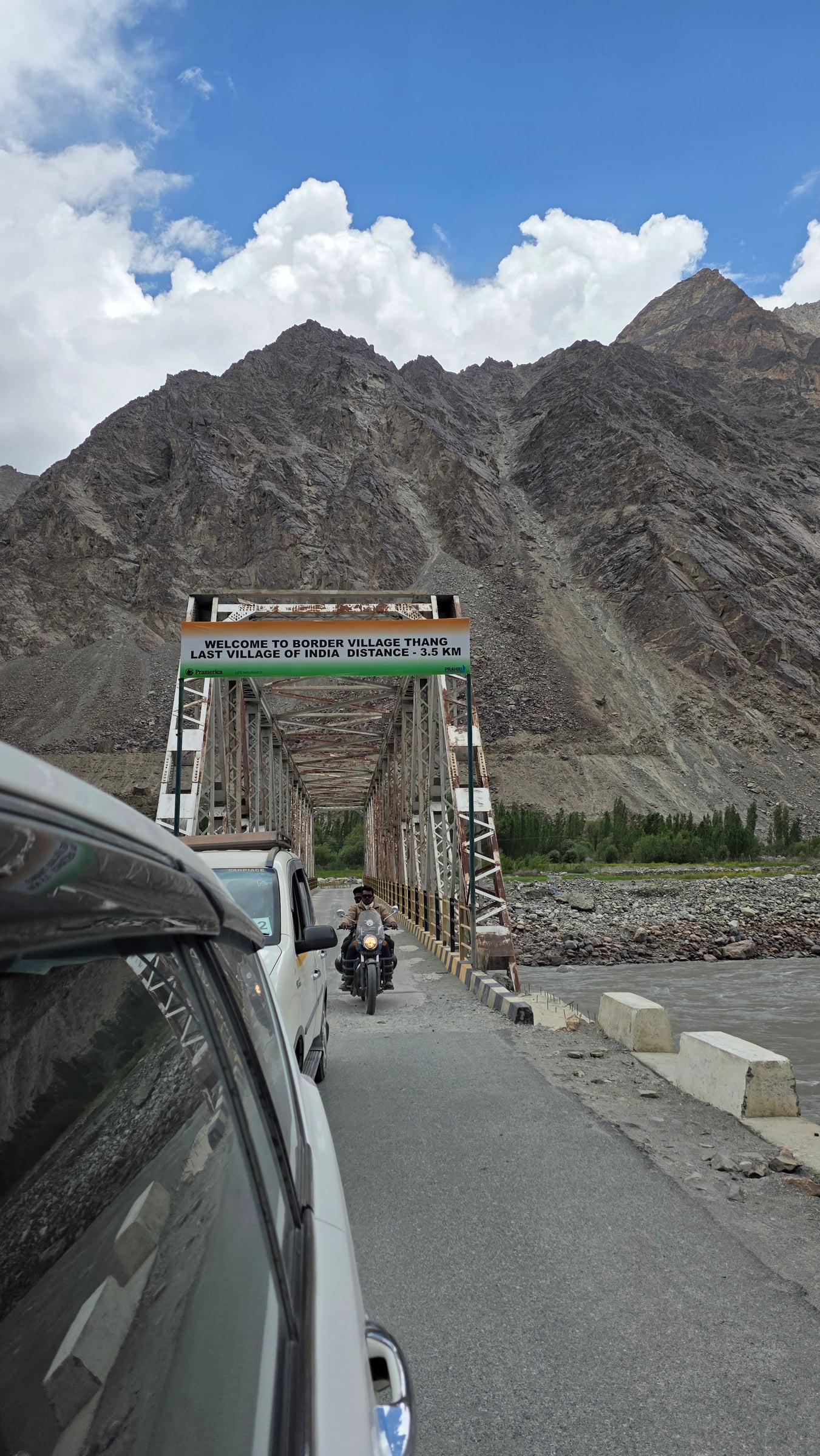 A bridge crossing the Shyok river on the road toward Turtuk